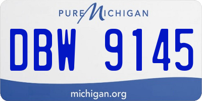 MI license plate DBW9145