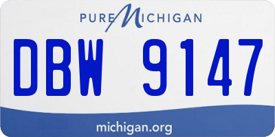 MI license plate DBW9147