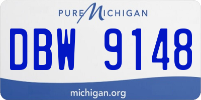 MI license plate DBW9148