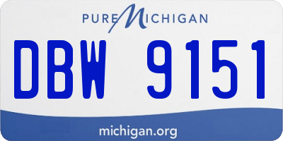 MI license plate DBW9151