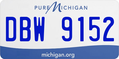 MI license plate DBW9152