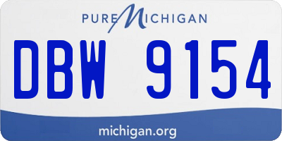 MI license plate DBW9154