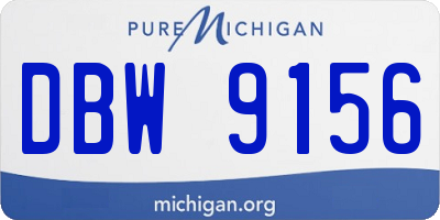 MI license plate DBW9156