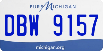 MI license plate DBW9157