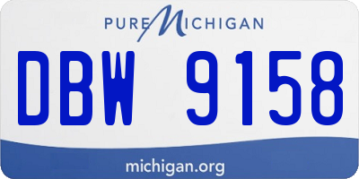MI license plate DBW9158