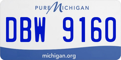 MI license plate DBW9160