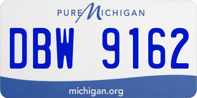 MI license plate DBW9162