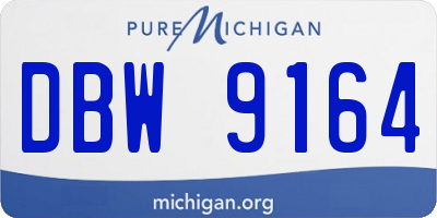 MI license plate DBW9164