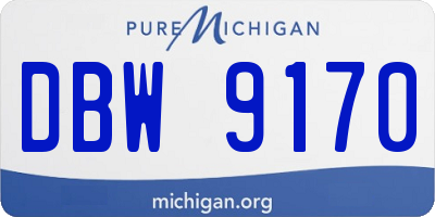 MI license plate DBW9170