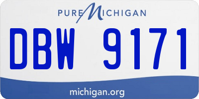 MI license plate DBW9171