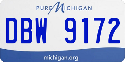 MI license plate DBW9172