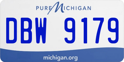 MI license plate DBW9179