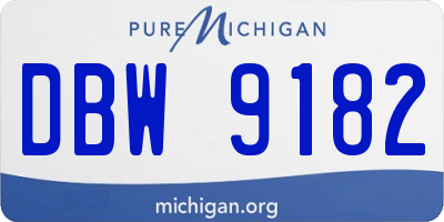 MI license plate DBW9182