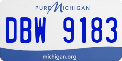 MI license plate DBW9183
