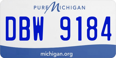 MI license plate DBW9184