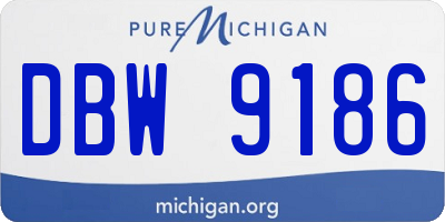 MI license plate DBW9186