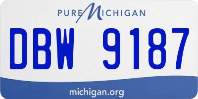 MI license plate DBW9187