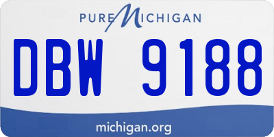 MI license plate DBW9188
