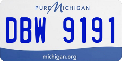 MI license plate DBW9191