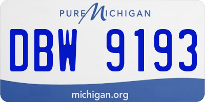 MI license plate DBW9193