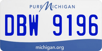 MI license plate DBW9196