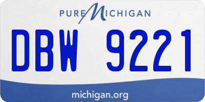 MI license plate DBW9221