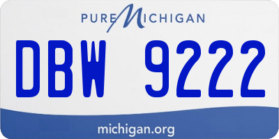 MI license plate DBW9222