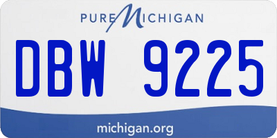 MI license plate DBW9225