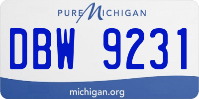 MI license plate DBW9231