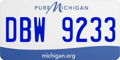 MI license plate DBW9233