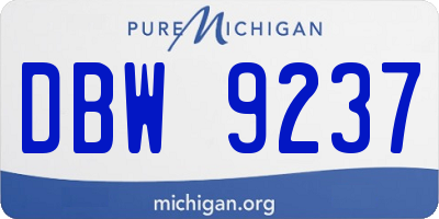 MI license plate DBW9237