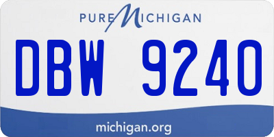 MI license plate DBW9240