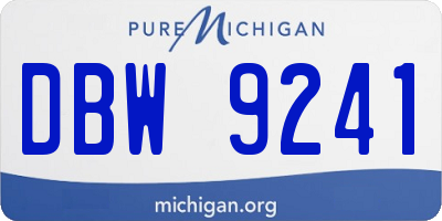MI license plate DBW9241