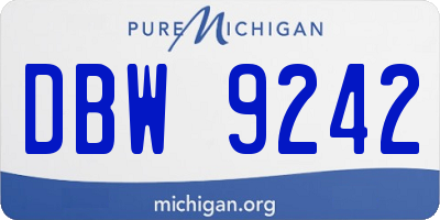 MI license plate DBW9242