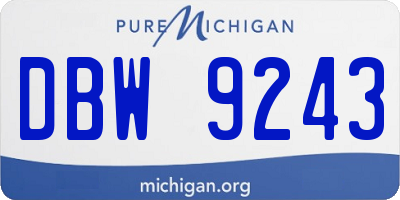 MI license plate DBW9243