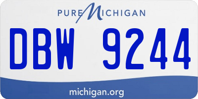MI license plate DBW9244