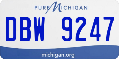 MI license plate DBW9247