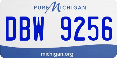 MI license plate DBW9256