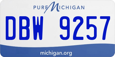 MI license plate DBW9257