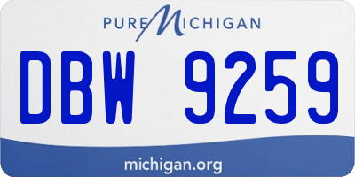 MI license plate DBW9259