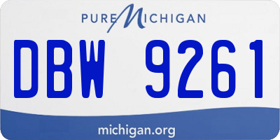 MI license plate DBW9261