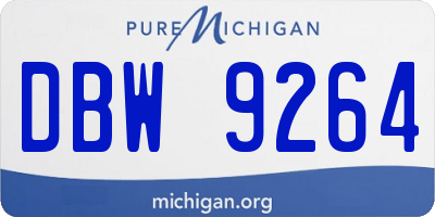 MI license plate DBW9264