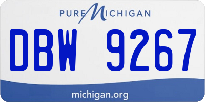 MI license plate DBW9267