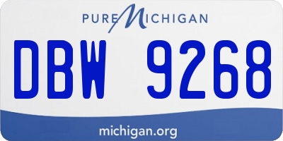 MI license plate DBW9268