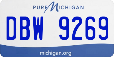 MI license plate DBW9269