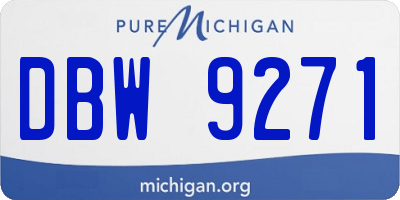 MI license plate DBW9271