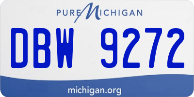 MI license plate DBW9272