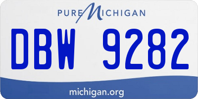 MI license plate DBW9282