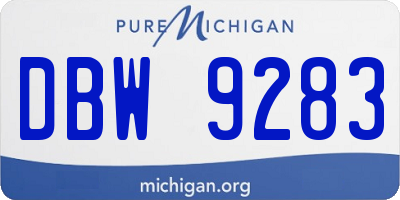 MI license plate DBW9283