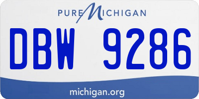 MI license plate DBW9286